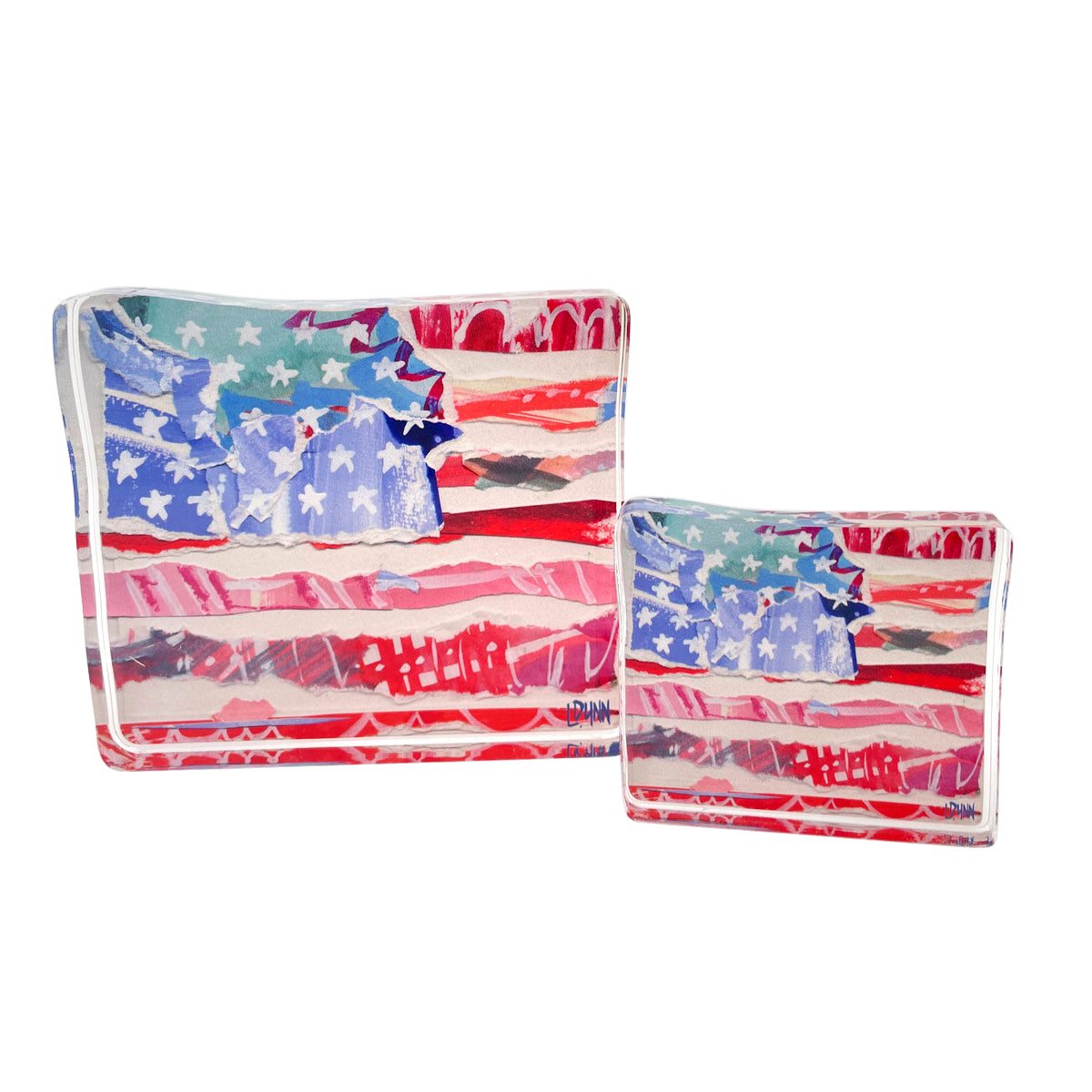RED FLAG, STARS AND STRIPES ACRYLIC BLOCK